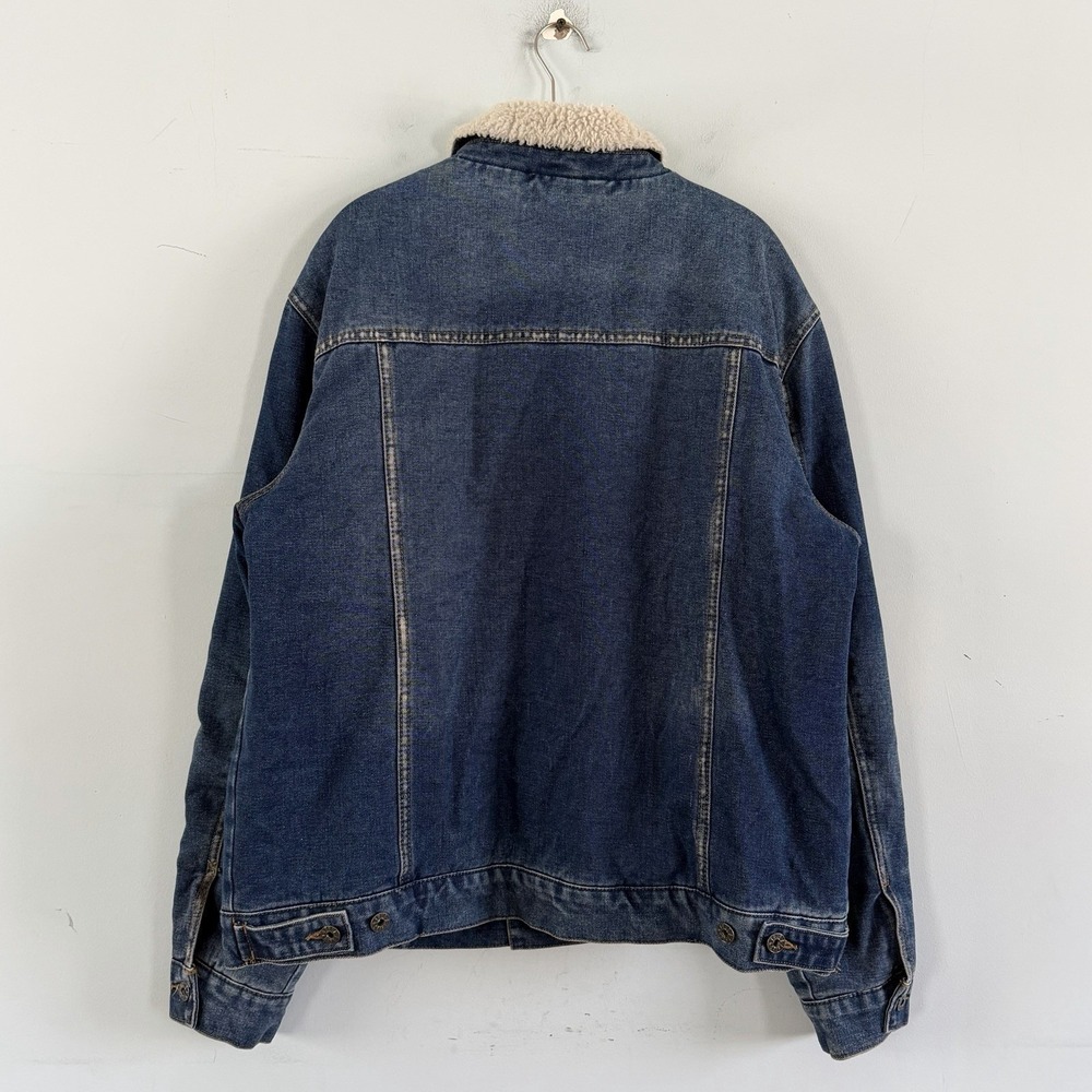 NWT True Craft Denim Sherpa Lined Mens Trucker Jacket - Picture 2 of 5
